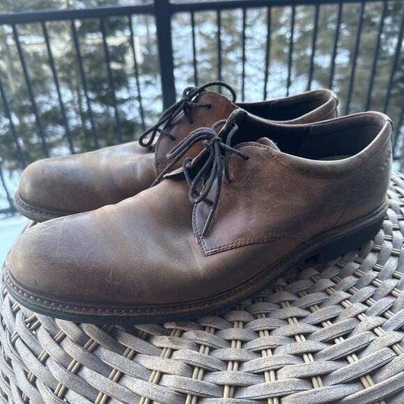 ECCO Shoes Mens 46 12 Brown Shock Point Oxford Leather W/ Superfeet Inserts main image 6